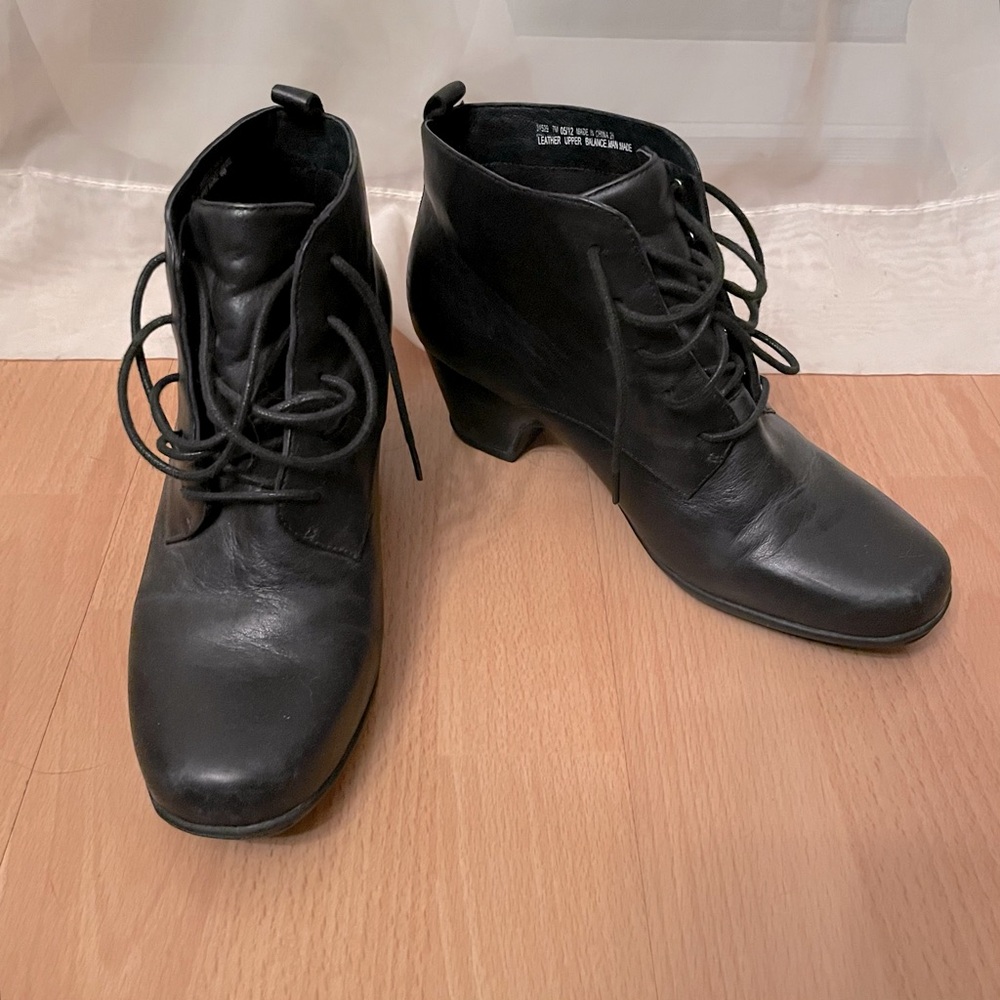 Clarks Black Leather Granny Boots